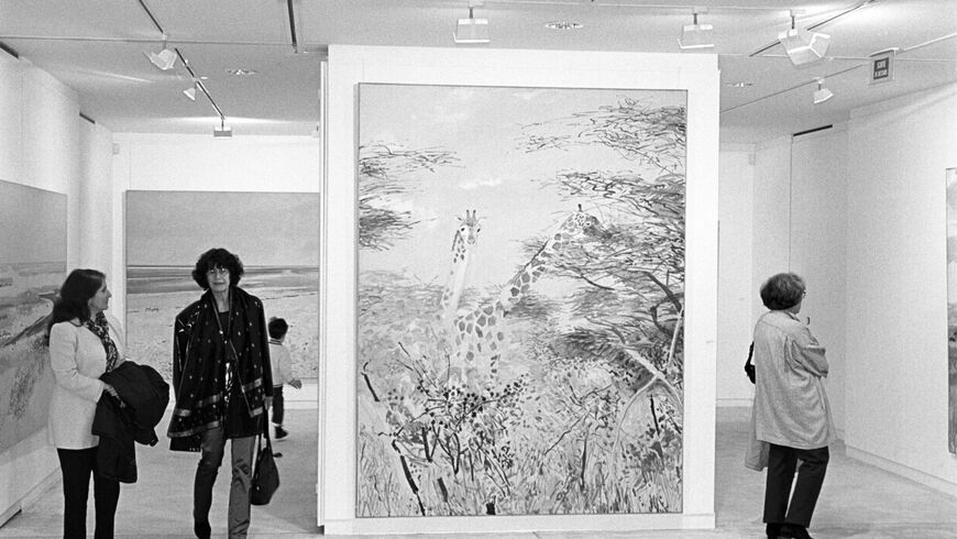 photo noir et blanc oeuvre gilles aillaud et visiteurs