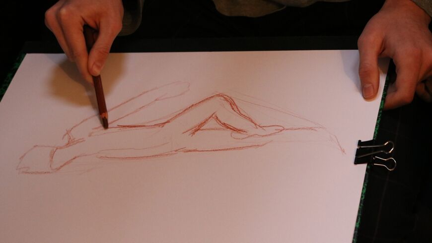 photo de la réalisation d'un dessin