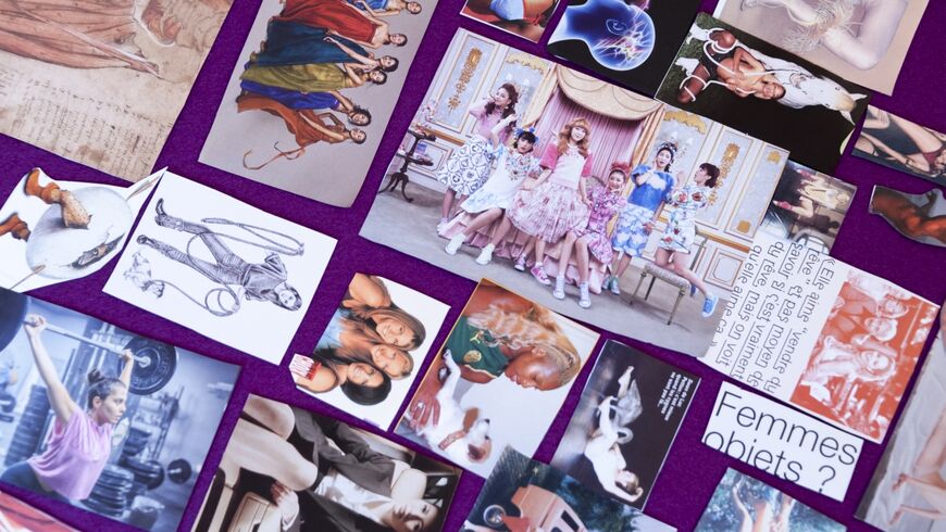 photo couleur d'un ensemble de collages réalisés par les participants