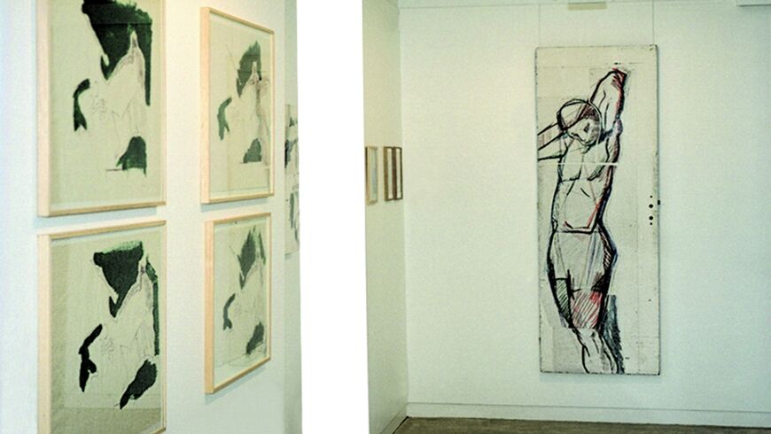 photo exposition pierre buraglio oeuvre avec de grand dessin